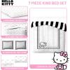 imageJay Franco Sanrio Hello Kitty King Size Comforter Set 7 Piece Black ampamp White Bedding Includes Sheet Set ampamp Pillow Covers  Super Soft Cozy Kawaii Bedding