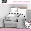imageJay Franco Sanrio Hello Kitty Twin Size Comforter Set 5 Piece Black ampamp White Bedding Includes Sheet Set ampamp Pillow Covers  Super Soft Cozy Kawaii Bedding
