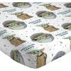 imageJay Franco Star Wars The Mandalorian Curious Child Twin Sheet Set  3 Piece Set Super Soft and Cozy Kids Bedding Features The Child Baby Yoda  Fade Resistant Microfiber SheetsWhite  Mandalorian
