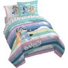 imageJay Franco Bluey Queen Size Comforter Set  7 Piece Bedding Includes Sheet Set ampamp Pillow Covers  Super Soft Cozy Striped Bedding