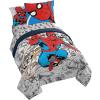imageMarvel Spiderman Spidey VS 5 Piece Twin Size Bed Set  Includes Comforter ampamp Sheet Set Bedding  Super Soft Fade Resistant Microfiber Official ProductGrey  Spiderman