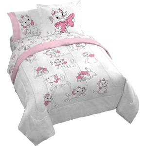 imageDisney Aristocats Marie Queen Size Satin Comforter Set  7 Piece Bedding Includes Sheet Set ampamp Pillow Covers  Super Soft Silky Cozy Bedding