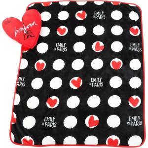 imageEmily in Paris Throw Blanket and Pillow Set  40 x 50 Inch Lightweight Travel Throw ampamp Heart Pillow Super Soft 2 Piece Bedding Set
