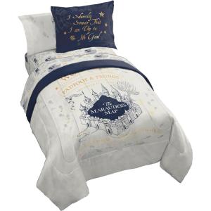 imageJay Franco Harry Potter Full Size Comforter Set  Marauders Map 7 Piece Bedding Includes Sheet Set ampamp Pillow Covers  Super Soft Hogwarts Bedding