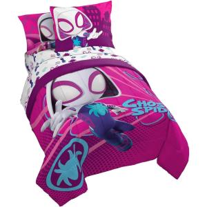 imageMarvel Spiderman Spidey VS 5 Piece Twin Size Bed Set  Includes Comforter ampamp Sheet Set Bedding  Super Soft Fade Resistant Microfiber Official ProductPink  Spidey  Friends
