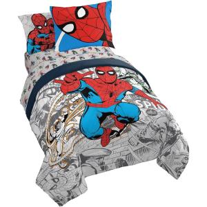 imageMarvel Spiderman Spidey VS 5 Piece Twin Size Bed Set  Includes Comforter ampamp Sheet Set Bedding  Super Soft Fade Resistant Microfiber Official ProductGrey  Spiderman