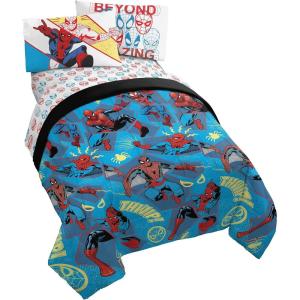 imageMarvel Spiderman Spidey VS 5 Piece Twin Size Bed Set  Includes Comforter ampamp Sheet Set Bedding  Super Soft Fade Resistant Microfiber Official ProductBlue  Spiderman