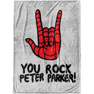 imageMarvel Spiderman You Rock Peter Parker Throw Blanket  Measures 50 x 70 inches  Fade Resistant Super Soft Fleece Bedding Official Product