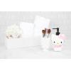 imageJay Franco Hello Kitty 2 Piece Bathroom Set  White ampamp Pink Soap Dispenser ampamp Tumbler Set  Kids Resin Bathroom Accessories