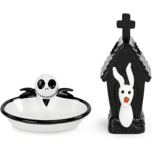 imageJay Franco Disney Minnie Mouse Bathroom Accessories  2 Piece Pink Resin Bathroom Dcor and Storage Set Includes Toothbrush Holder and Soap Dish SetMulti  Nightmare Before Christmas