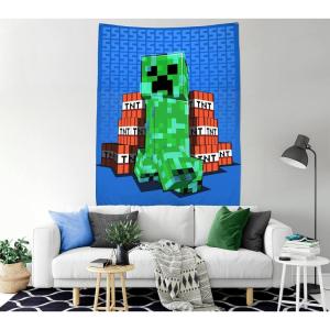 imageJay Franco Minecraft SSSS Tapestry  60 x 80 Inch Wall Hanging Features Creeper Kids Room Dcor Official Minecraft Product