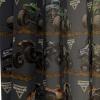 imageJay Franco Kids Window Drapes  4 Piece Curtain Set Includes 2 Tiebacks Beautiful Bedding Room Dcor and Easy Set Up Black  Monster Jam 63 Inch