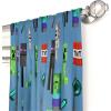 imageJay Franco Kids Window Drapes  4 Piece Curtain Set Includes 2 Tiebacks Beautiful Bedding Room Dcor and Easy Set Up Blue  Minecraft 84 Inch
