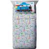 imageJay Franco Thomas ampamp Friends Rail Run 4 Piece Toddler Bed Set  Includes Comforter ampamp Sheet Set Bedding  Super Soft Fade Resistant Microfiber Official Mattel ProductGray  Thomas