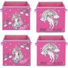 imageJay Franco Nickelodeon JoJo Siwa JoJo Loves Unicorns 4 Pack Collapsible Cube Storage Bins  Kids Foldable Organizer with Handles Official Nickelodeon Product