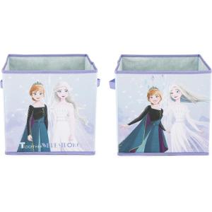 imageJay Franco Disney Frozen Stay Together 2 Pack Collapsible Cube Storage Bins  Kids Foldable Organizer with Handles Official Disney Product