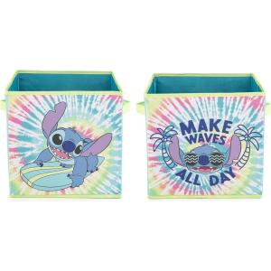 imageJay Franco Disney Lilo ampamp Stitch Wild Thing 2 Pack Collapsible Cube Storage Bins  Kids Foldable Organizer with Handles Official Disney Product
