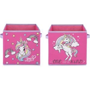 imageJay Franco Nickelodeon JoJo Siwa JoJo Loves Unicorns 2 Pack Collapsible Cube Storage Bins  Kids Foldable Organizer with Handles Official Nickelodeon Product