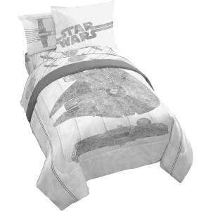 imageJay Franco Thomas ampamp Friends Rail Run 4 Piece Toddler Bed Set  Includes Comforter ampamp Sheet Set Bedding  Super Soft Fade Resistant Microfiber Official Mattel ProductWhite  Star Wars