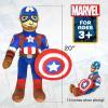 imageJay Franco Marvel Super Hero Adventures Toddler Captain America Plush Stuffed Pillow Buddy  Super Soft Polyester Microfiber 20 inch Official Marvel ProductBlue  Captain America