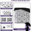 imageJay Franco Wednesday Addams Twin Size Comforter Set  5 Piece Bedding Includes Sheet Set ampamp Pillow Covers  Black ampamp White Gothic Super Soft Cozy BeddingGray  Wednesday