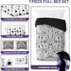 imageJay Franco Wednesday Addams Twin Size Comforter Set  5 Piece Bedding Includes Sheet Set ampamp Pillow Covers  Black ampamp White Gothic Super Soft Cozy BeddingGray  Wednesday