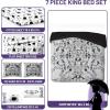 imageJay Franco Wednesday Addams Twin Size Comforter Set  5 Piece Bedding Includes Sheet Set ampamp Pillow Covers  Black ampamp White Gothic Super Soft Cozy BeddingGray  Wednesday