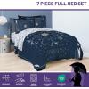 imageJay Franco Wednesday Addams Twin Size Comforter Set  5 Piece Bedding Includes Sheet Set ampamp Pillow Covers  Black ampamp White Gothic Super Soft Cozy BeddingBlue  Wednesday