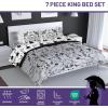 imageJay Franco Wednesday Addams Twin Size Comforter Set  5 Piece Bedding Includes Sheet Set ampamp Pillow Covers  Black ampamp White Gothic Super Soft Cozy BeddingGray  Wednesday