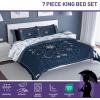 imageJay Franco Wednesday Addams Twin Size Comforter Set  5 Piece Bedding Includes Sheet Set ampamp Pillow Covers  Black ampamp White Gothic Super Soft Cozy BeddingBlue  Wednesday