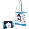 imageJay Franco Wednesday Beach Tote Bag and Towel Set  Canvas Shoulder Handbag Measures 16 x 14 Inches Double Straps with Super Soft and Absorbent 28 x 58 Inch Beach Towel