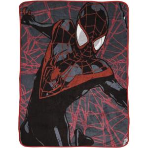 imageJay Franco Disney Winnie The Pooh Kids Plush Fleece Throw  46quot x 60quot Cozy Fade Resistant Blanket for Toddlers ampamp KidsBlack  Miles Morales
