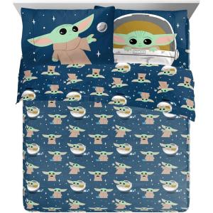 imageJay Franco Star Wars The Mandalorian Hello Grogu Queen Size Sheet Set  4 Piece Set Super Soft and Cozy Kids Bedding  Fade Resistant Microfiber Sheets Official Star Wars ProductBlue  Mandalorian