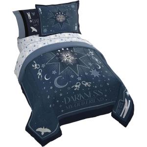 imageJay Franco Wednesday Addams Twin Size Comforter Set  5 Piece Bedding Includes Sheet Set ampamp Pillow Covers  Black ampamp White Gothic Super Soft Cozy BeddingBlue  Wednesday