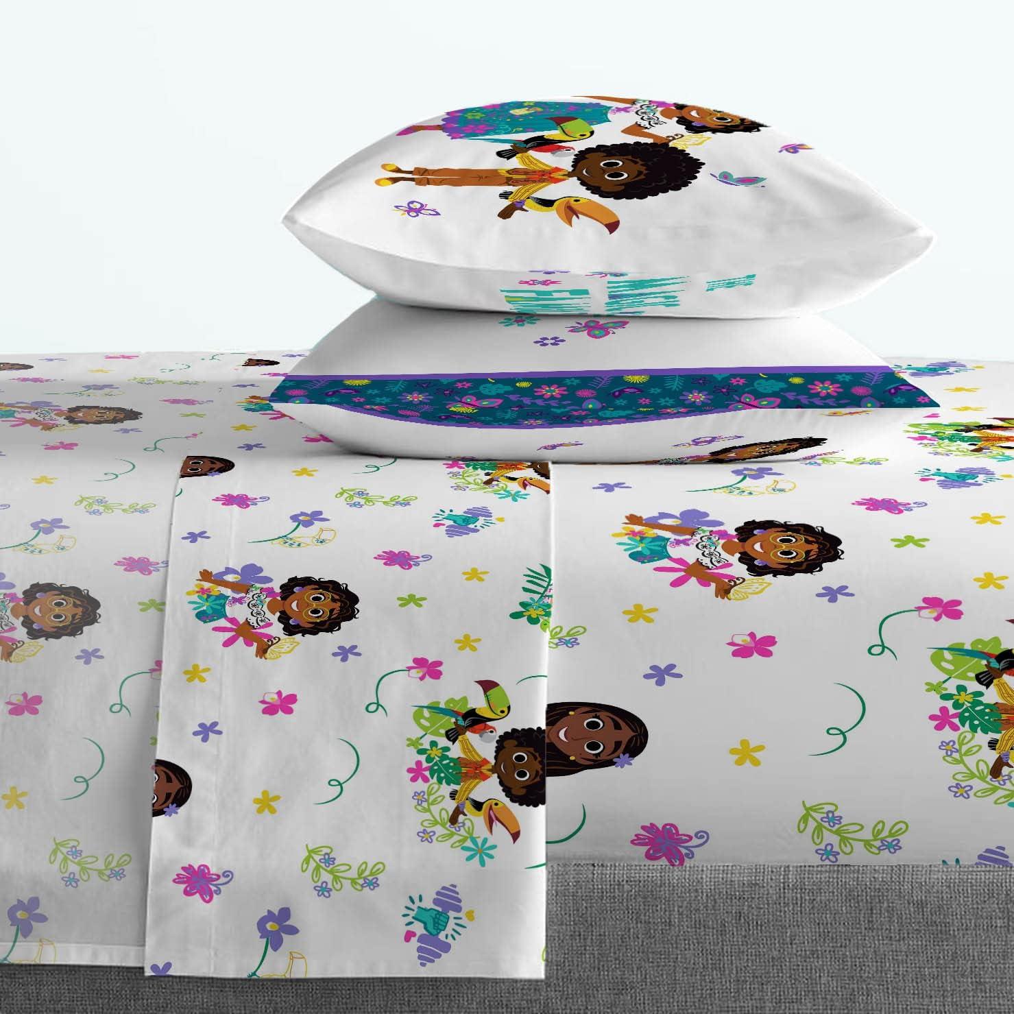 imageJay Franco Disney Encanto Sister Magic Full Sheet Set  4 Piece Set Super Soft and Cozy Kids Bedding  Fade Resistant Microfiber Sheets Official Disney Product