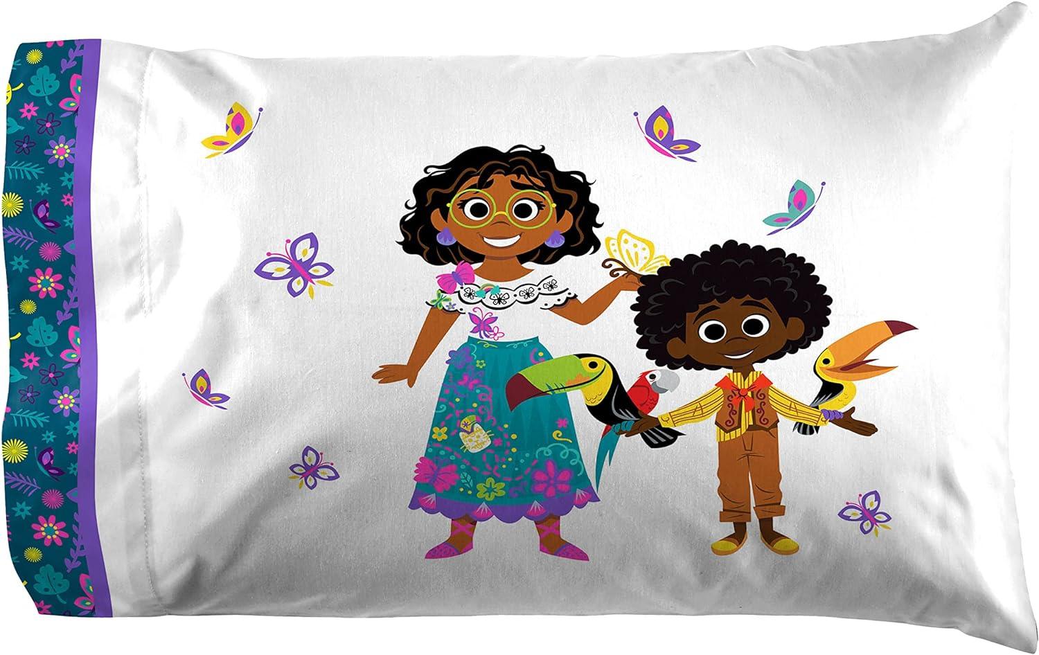 imageJay Franco Disney Encanto Sister Magic Full Sheet Set  4 Piece Set Super Soft and Cozy Kids Bedding  Fade Resistant Microfiber Sheets Official Disney Product
