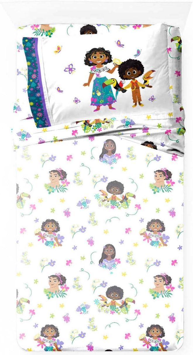 imageJay Franco Disney Encanto Sister Magic Full Sheet Set  4 Piece Set Super Soft and Cozy Kids Bedding  Fade Resistant Microfiber Sheets Official Disney Product
