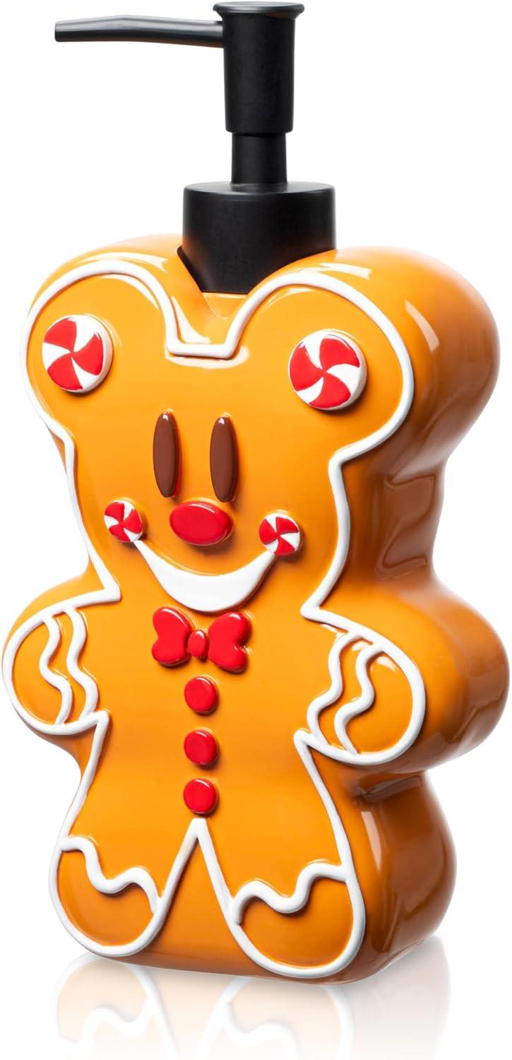 imageJay Franco Disney Mickey Mouse Gingerbread Soap Dispenser  Christmas ampamp Holiday Season Bathroom Accessory  Brown Resin Lotion Pump