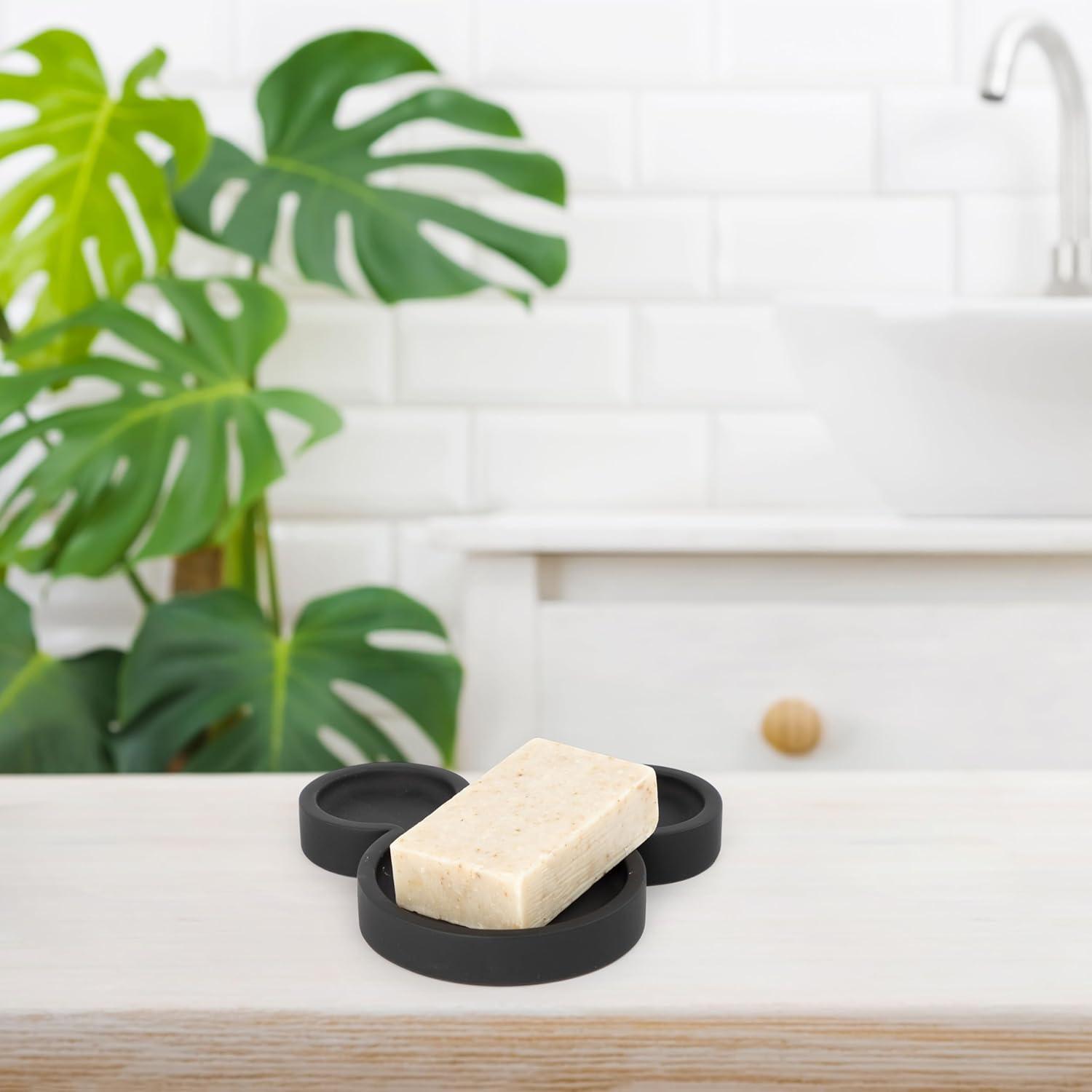 imageJay Franco Disney Mickey Mouse Soap Dish  Black Resin Sponge HolderJewelry Dish  Bathroom DcorBlack  Mickey Mouse