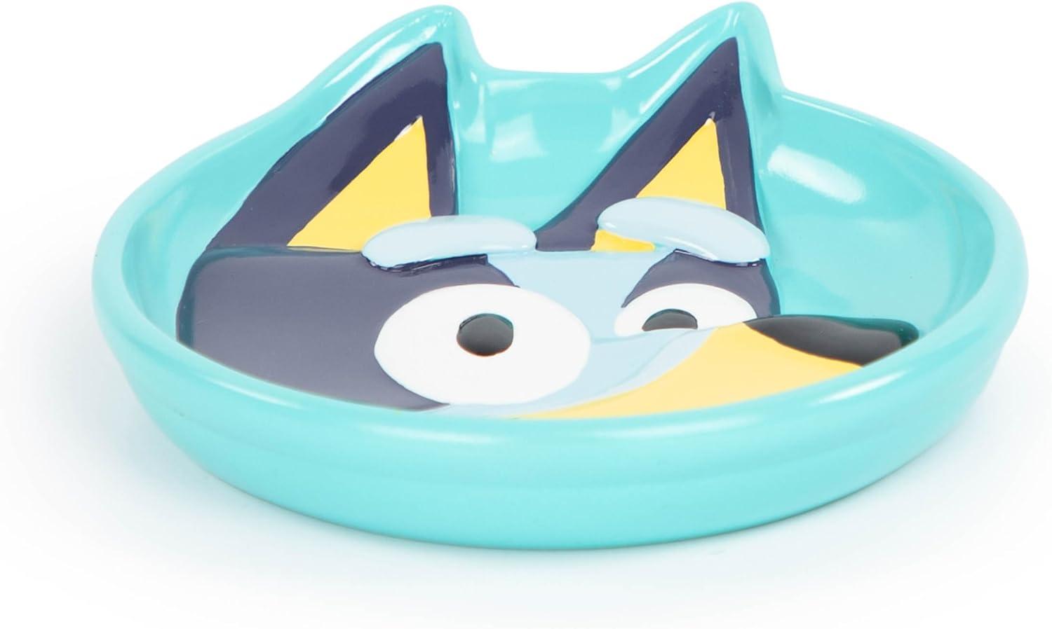 imageJay Franco Disney Mickey Mouse Soap Dish  Black Resin Sponge HolderJewelry Dish  Bathroom DcorBlue  Bluey