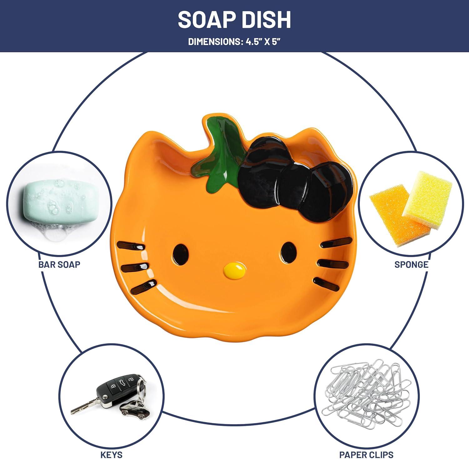 imageJay Franco Disney Mickey Mouse Soap Dish  Black Resin Sponge HolderJewelry Dish  Bathroom DcorOrange  Hello Kitty