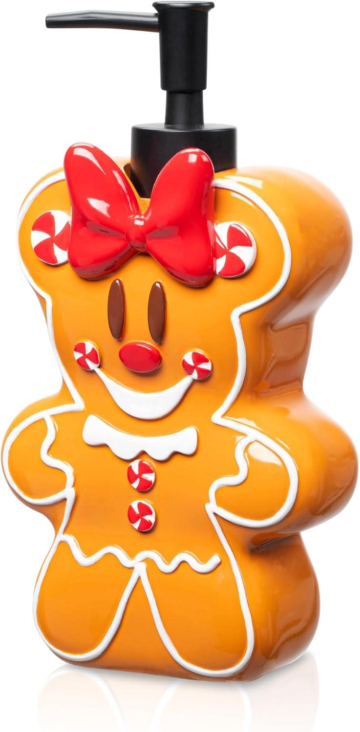 imageJay Franco Disney Minnie Mouse Gingerbread Bathroom Set  2 Piece Collection Includes Lotion Pump and Soap Dish  Christmas and Holiday Bathroom AccessoriesBrown  Minnie Mouse