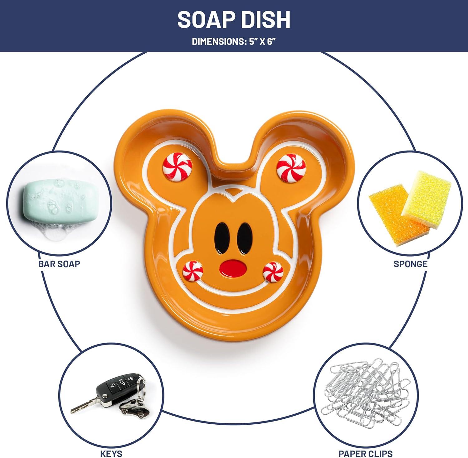 imageJay Franco Disney Minnie Mouse Gingerbread Bathroom Set  2 Piece Collection Includes Lotion Pump and Soap Dish  Christmas and Holiday Bathroom AccessoriesBrown  Mickey Mouse