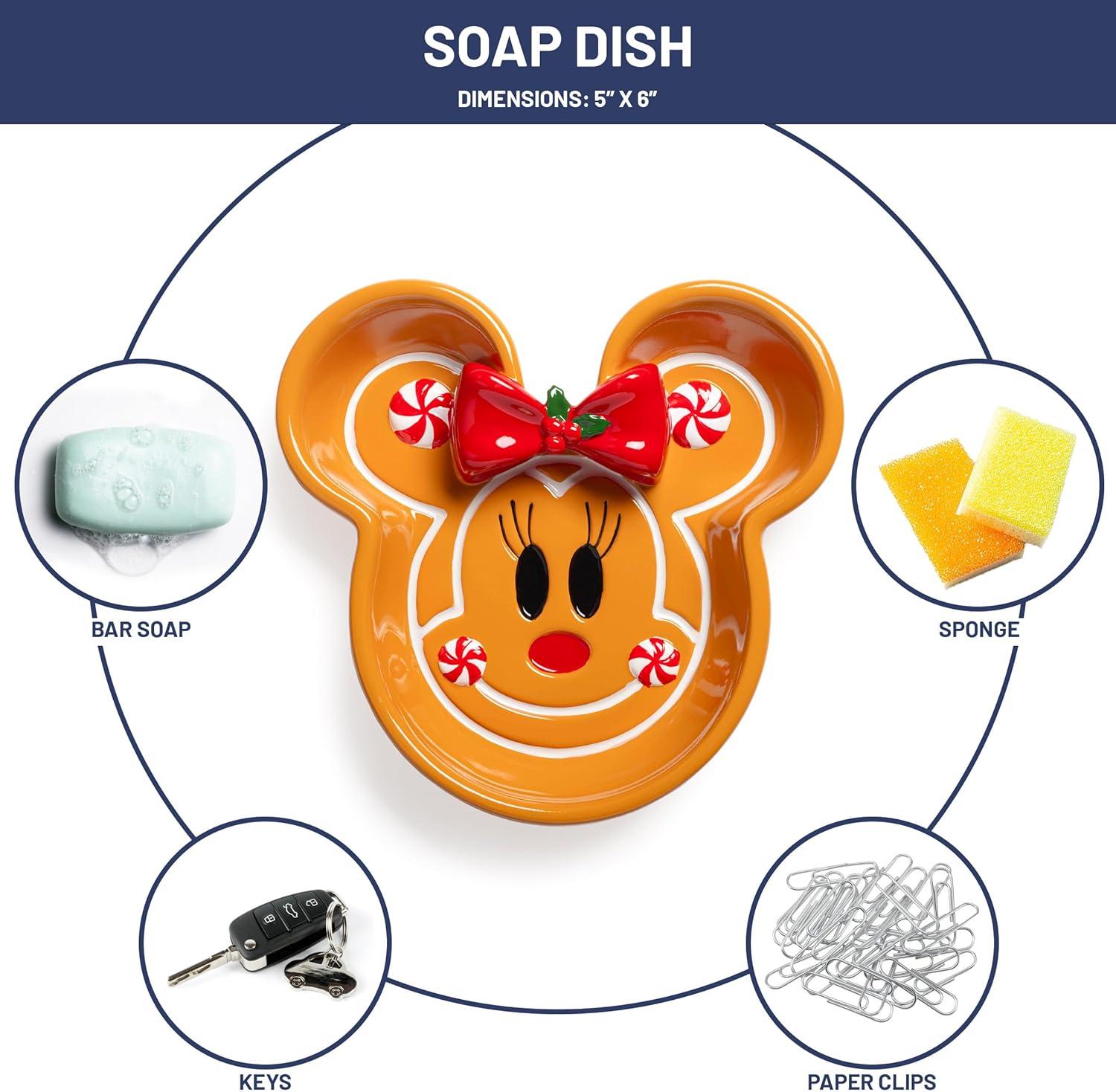 imageJay Franco Disney Minnie Mouse Gingerbread Bathroom Set  2 Piece Collection Includes Lotion Pump and Soap Dish  Christmas and Holiday Bathroom AccessoriesBrown  Minnie Mouse