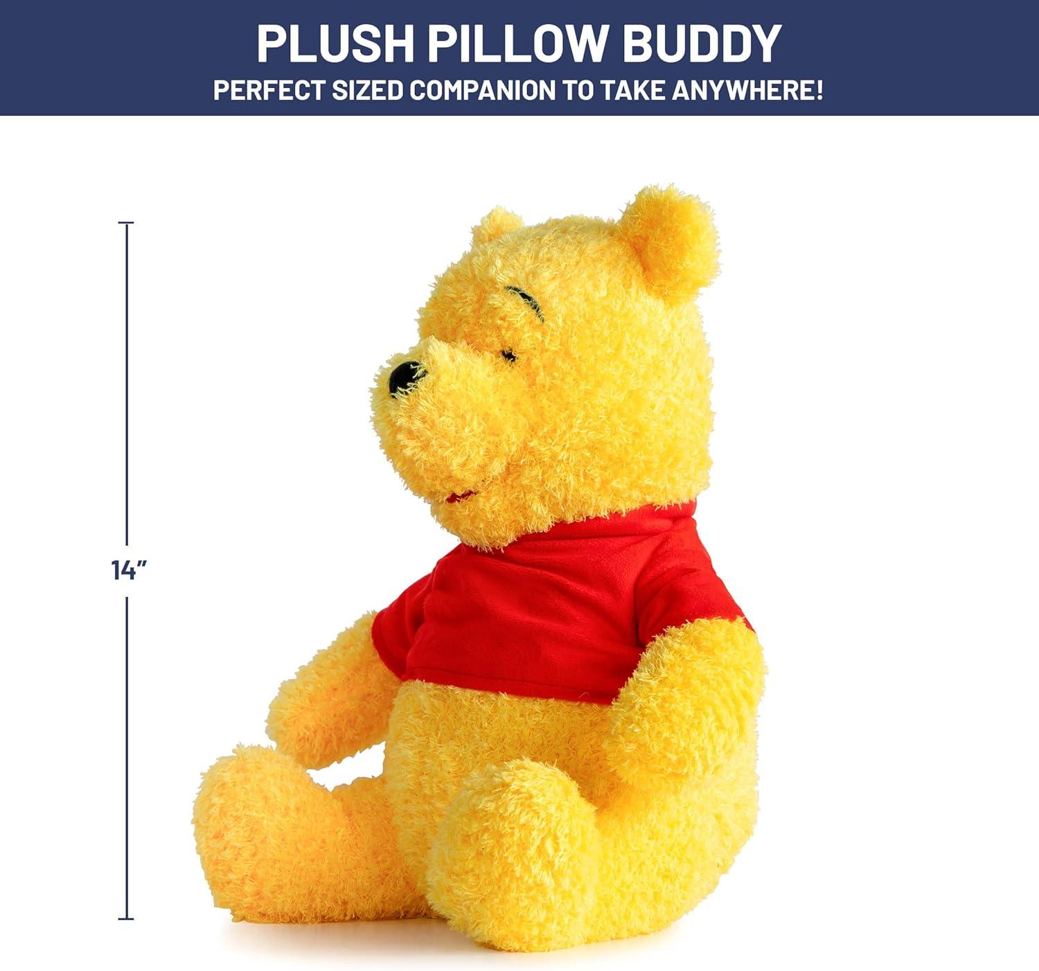 imageJay Franco Disney Plush Pillow Buddy  Soft Plushie Stuffed Pillow 14 Inches Yellow  Winnie the Pooh