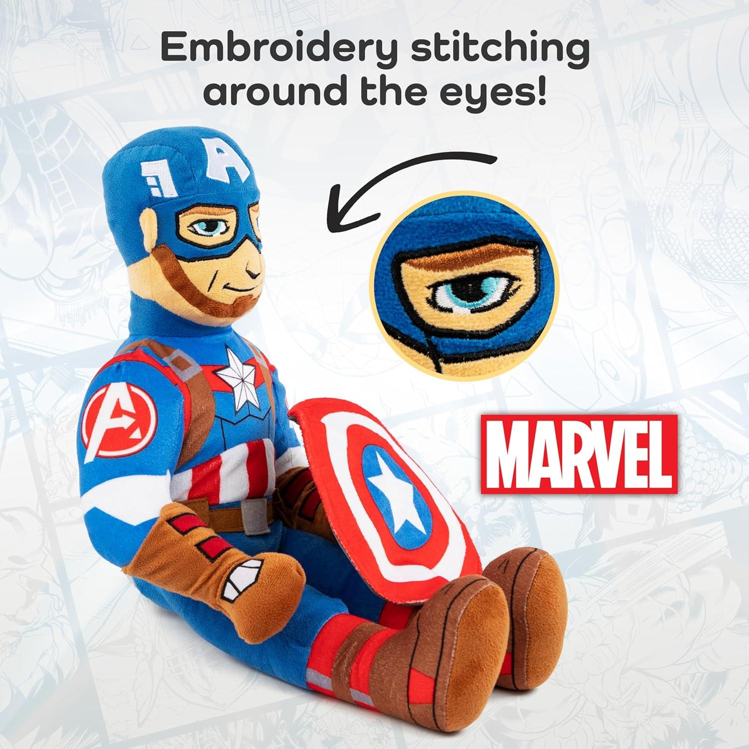 imageJay Franco Disney Winnie The Pooh Pillow Buddy  Super Soft Polyester Microfiber 16 inches Official Disney ProductBlue  Captain America