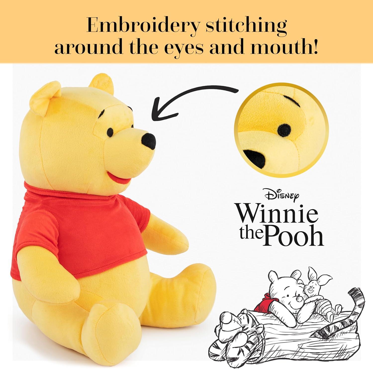 imageJay Franco Disney Winnie The Pooh Pillow Buddy  Super Soft Polyester Microfiber 16 inches Official Disney ProductYellow  Winnie the Pooh