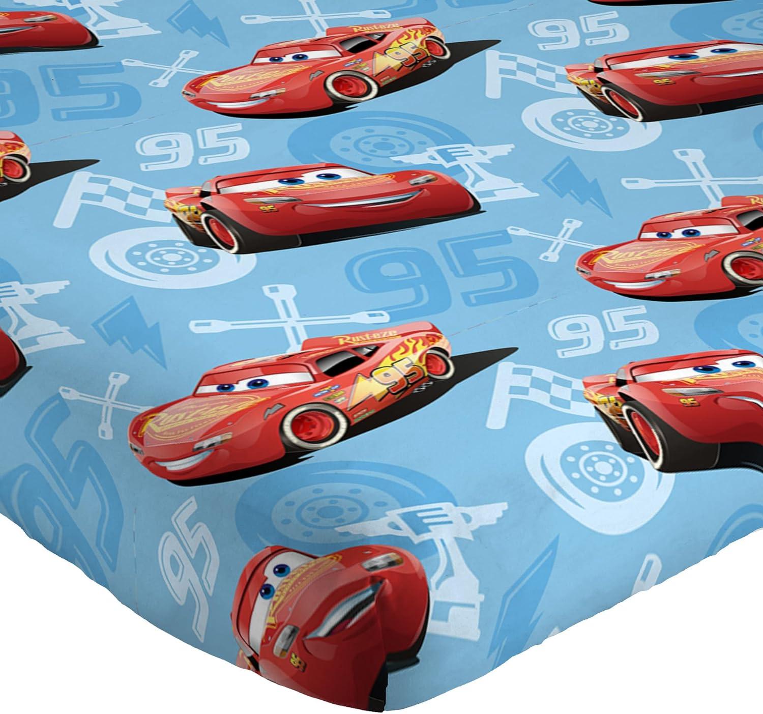 imageJay Franco DisneyPixar Cars Tune Up BlueGray 4 Piece Full Sheet Set with Lightning McQueen ampamp Mater Official DisneyPixar ProductBlue  Cars