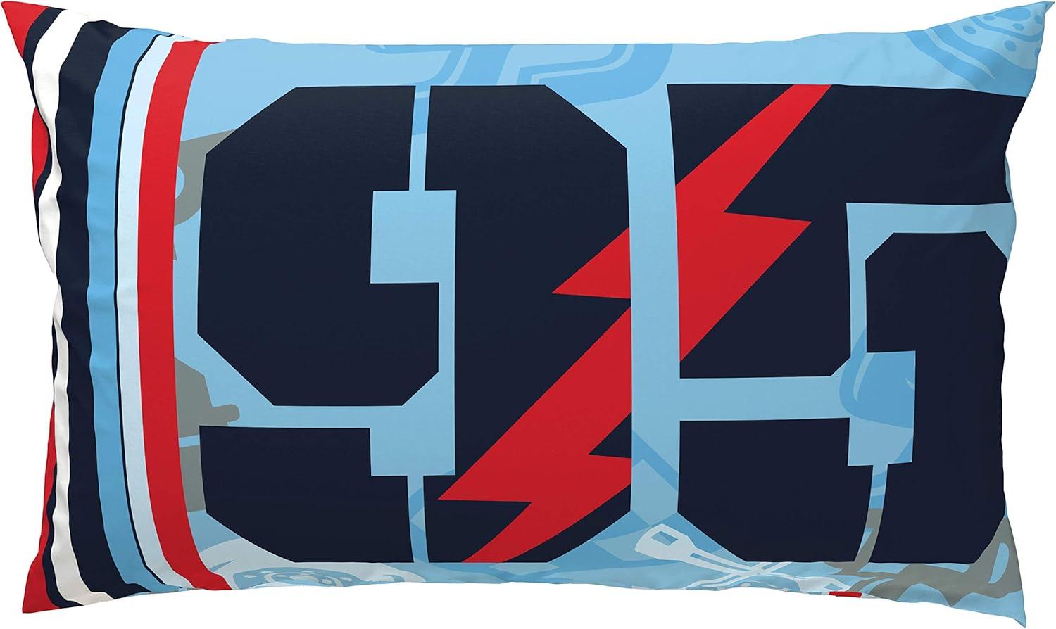 imageJay Franco DisneyPixar Cars Tune Up BlueGray 4 Piece Full Sheet Set with Lightning McQueen ampamp Mater Official DisneyPixar ProductCars 95