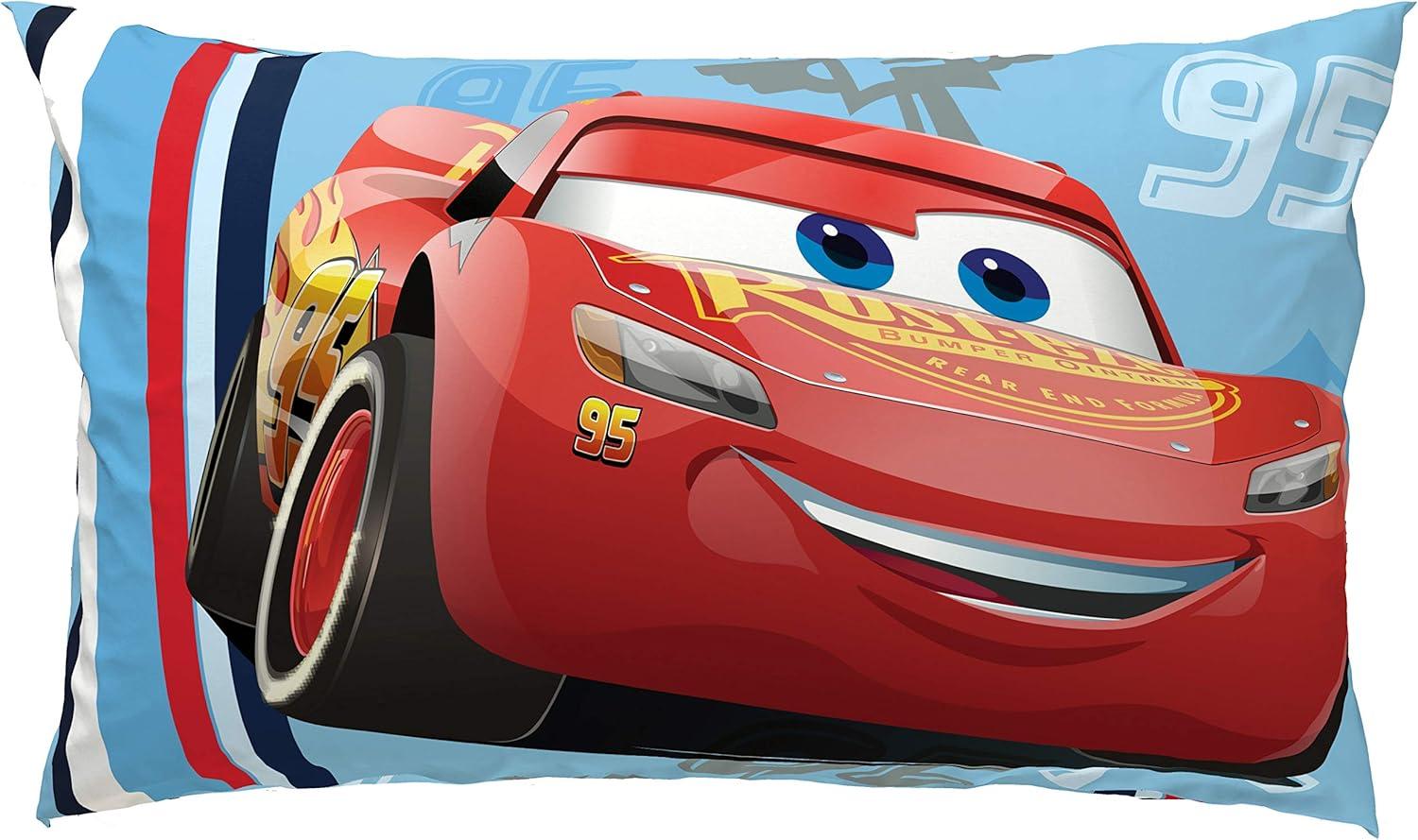 imageJay Franco DisneyPixar Cars Tune Up BlueGray 4 Piece Full Sheet Set with Lightning McQueen ampamp Mater Official DisneyPixar ProductCars 95